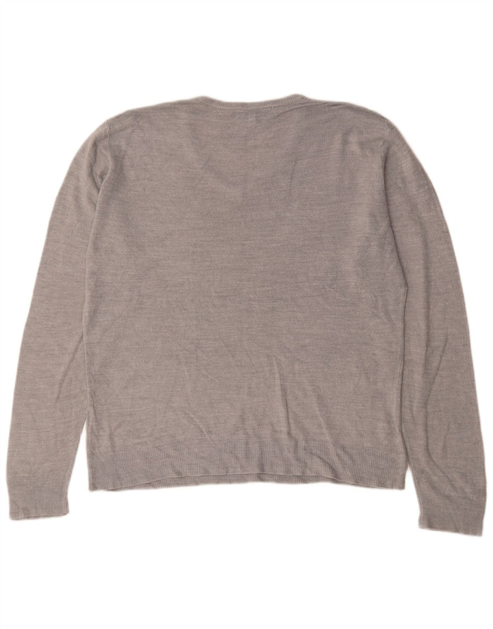 Maglione da uomo con scollo a V Marks & Spencer grande acrilico grigio