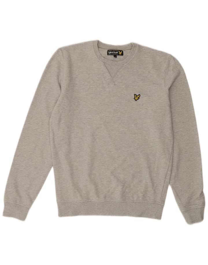 LYLE & SCOTT Felpa da uomo Maglione piccolo in cotone chiazzato grigio