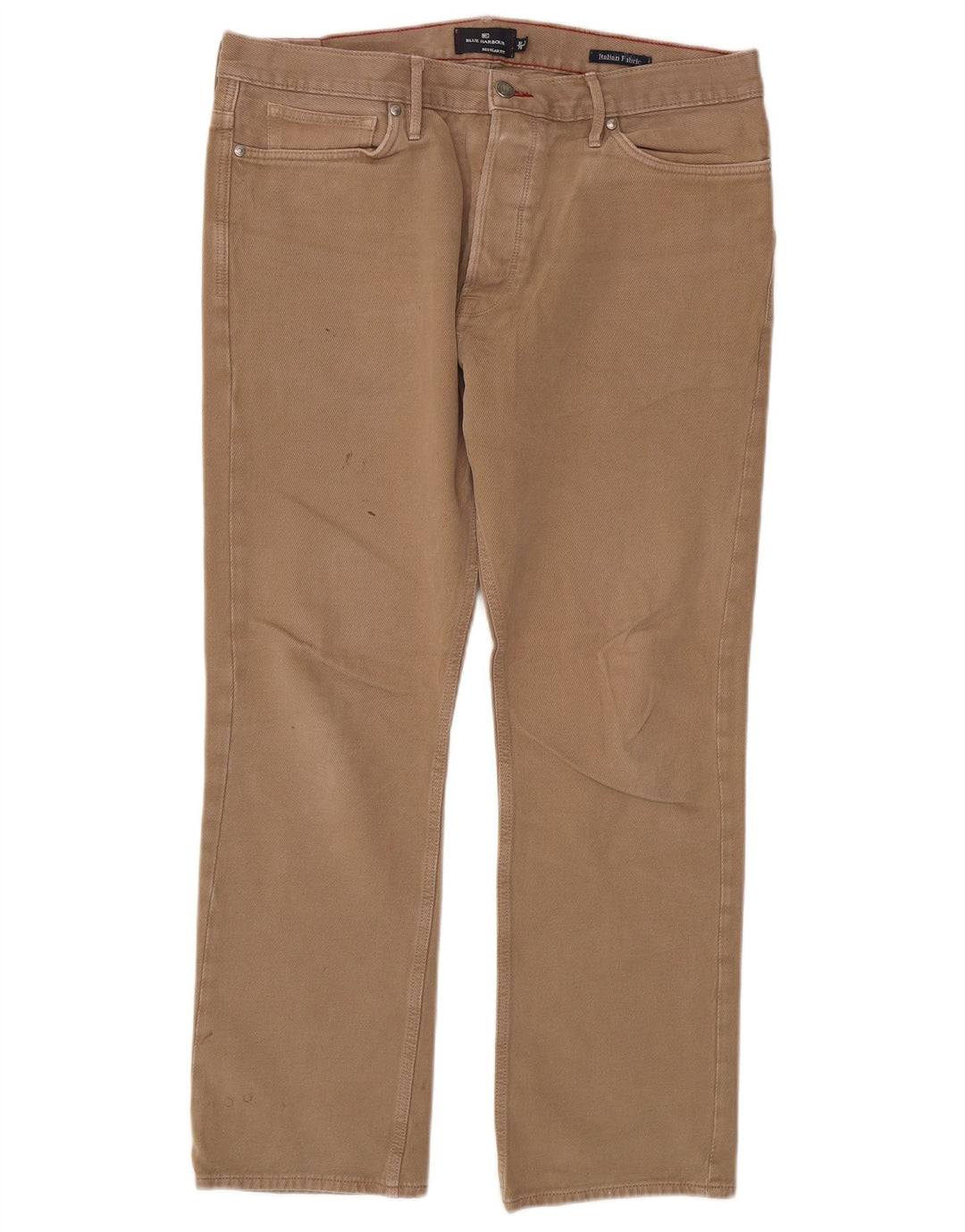 Pantaloni casual vestibilità regolare Marks & Spencer da uomo blu Harbour W36 L31 Beige