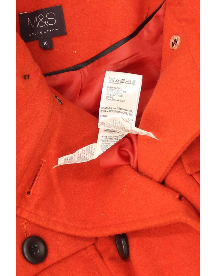 Cappotto doppiopetto da donna Marks & Spencer UK 10 piccolo poliestere rosso