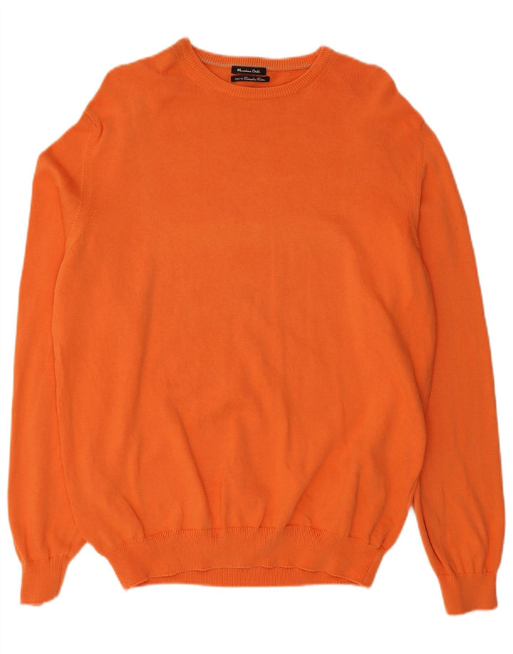 Massimo Dutti Maglione da uomo con scollo a barca grande in cotone arancione