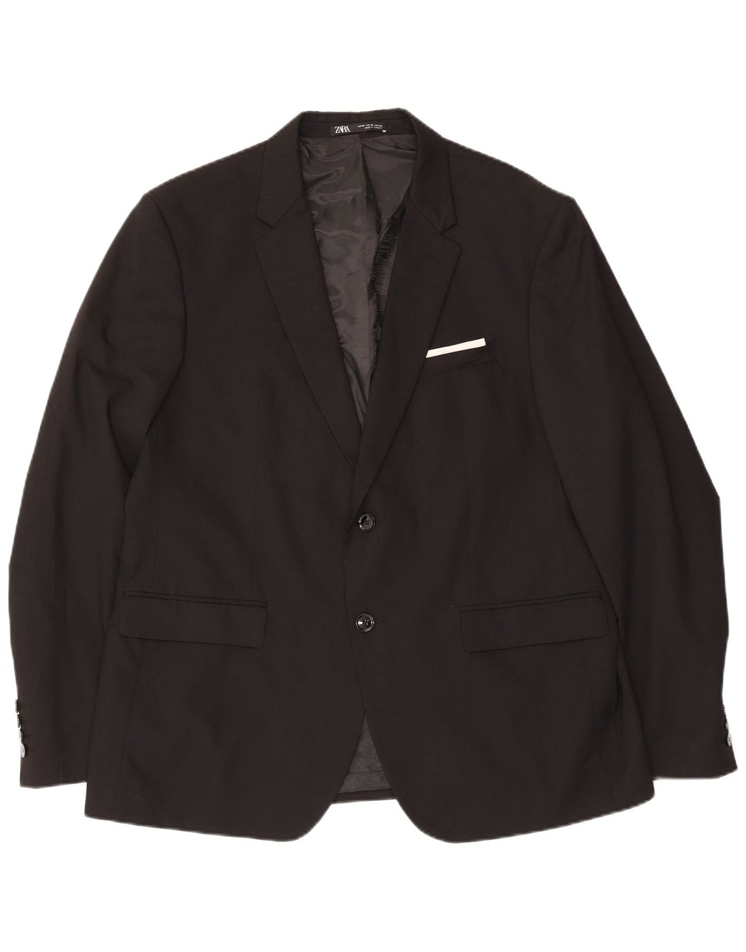 Giacca blazer da uomo a 2 bottoni Zara EU 56 XL poliestere nero