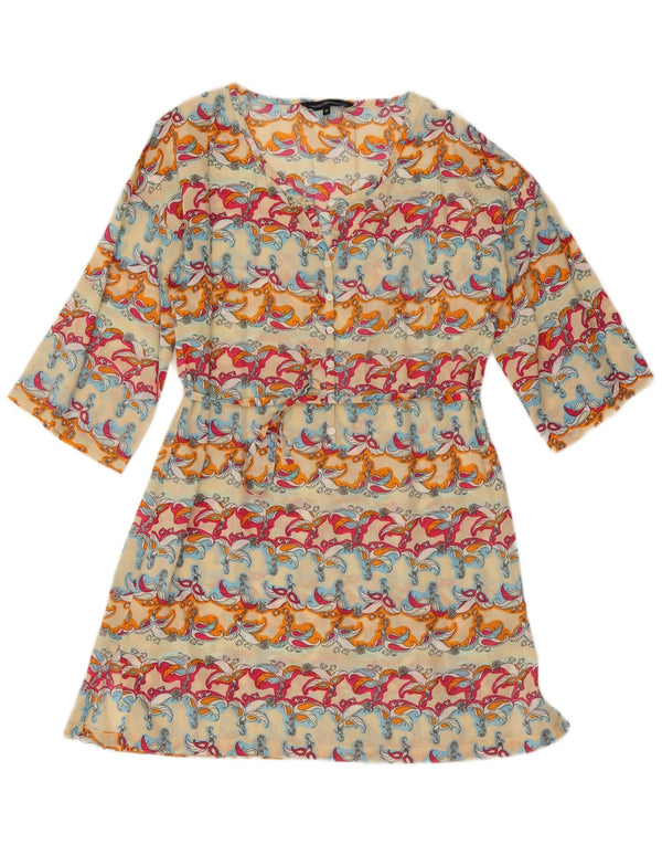 Abito a trapezio da donna con maniche a 3/4 di French Connection UK 10 piccolo multicolore