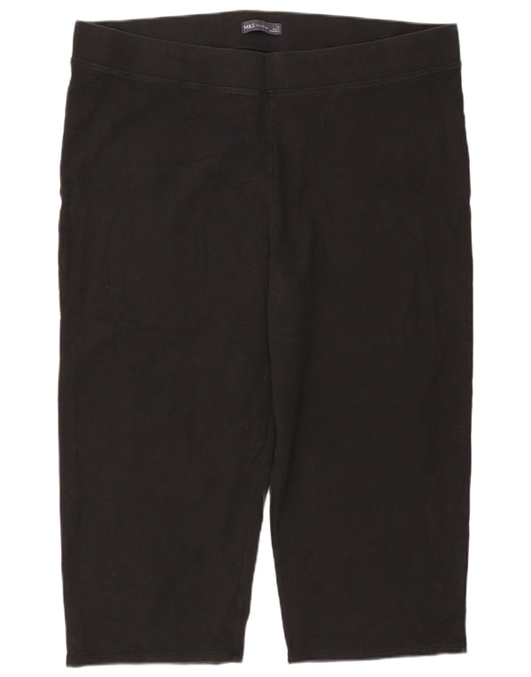 Leggings Capri da donna Marks & Spencer UK 22 3XL cotone nero
