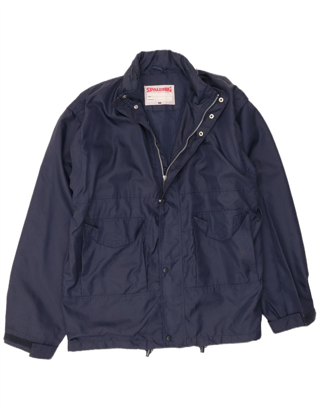 Giacca antipioggia da uomo con cappuccio Spalding UK 42 XL blu navy in poliammide