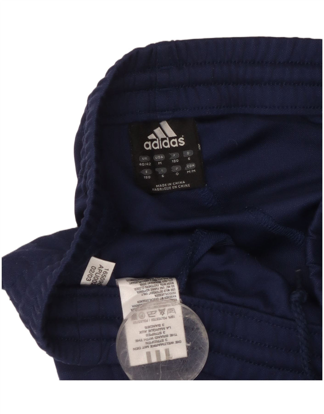 Pantaloni da tuta da uomo Adidas UK 40/42 Poliestere blu navy medio