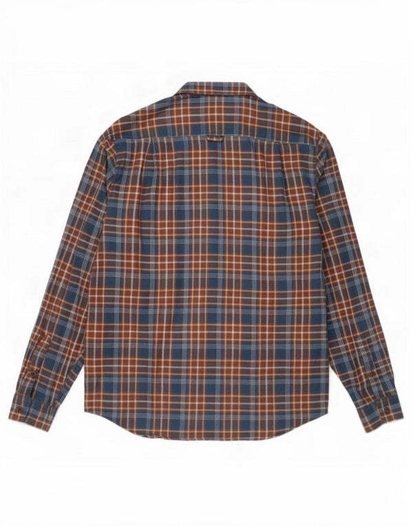 Camicia da uomo in flanella vestibilità regolare Superdry XL in cotone scozzese blu