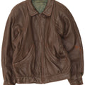 Giacca in pelle vintage da uomo IT 48 Marrone medio