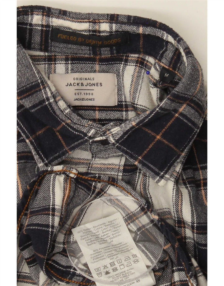Jack & Jones Camicia da uomo in flanella di cotone a quadri blu navy medio