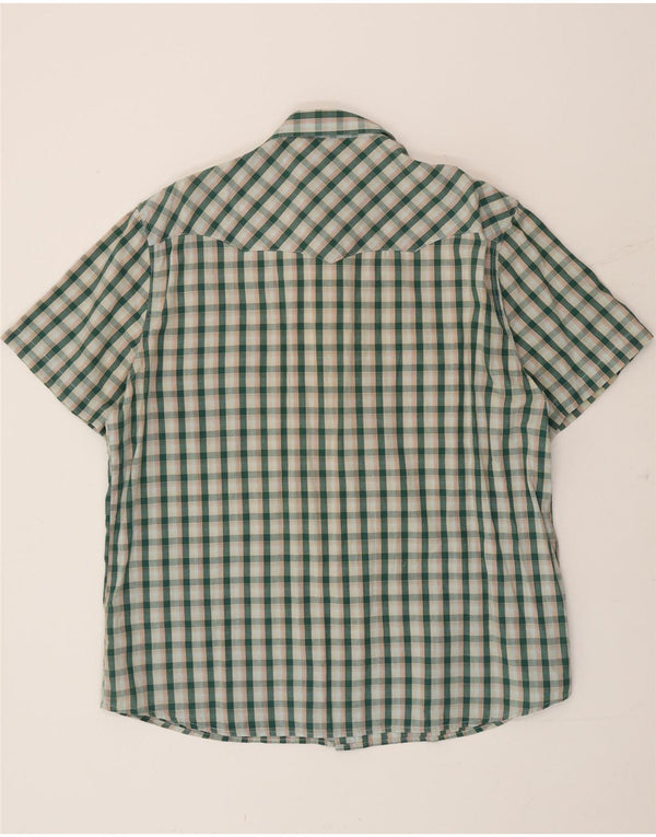 Camicia a maniche corte da uomo Wrangler XL in cotone a quadri verdi