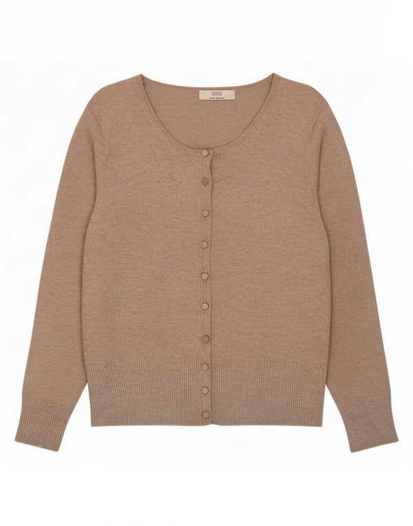 Maglione cardigan da donna Marks & Spencer UK 16 Large Beige Viscosa