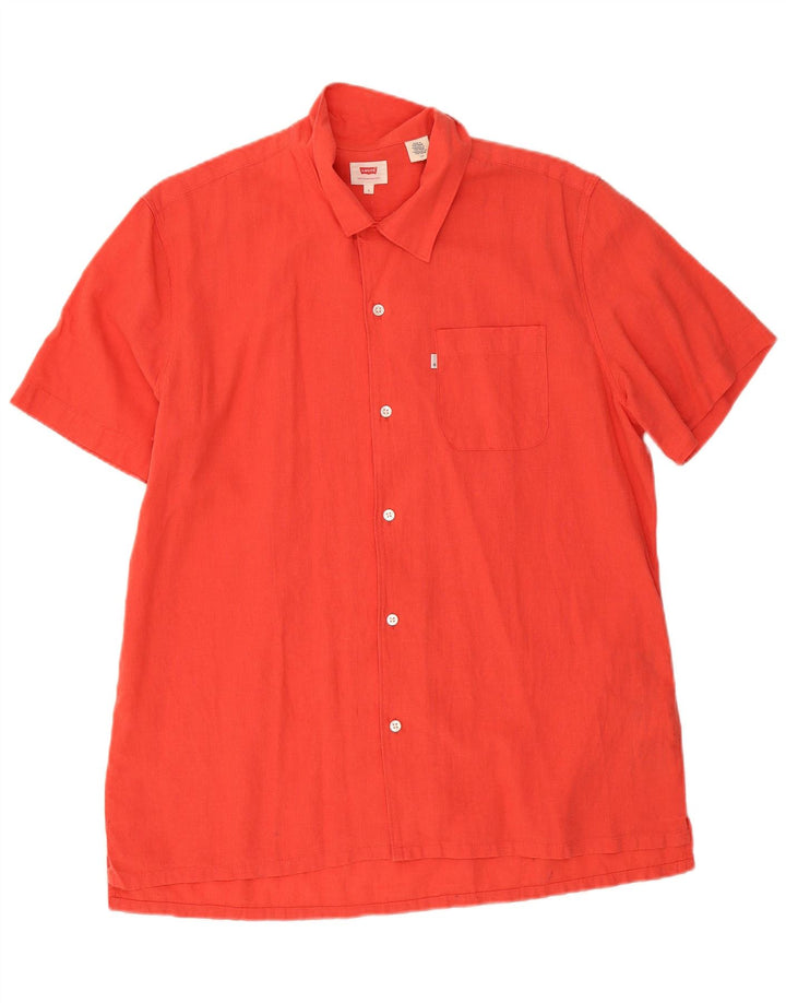 Camicia a maniche corte da uomo Levi's Large in lino rosso