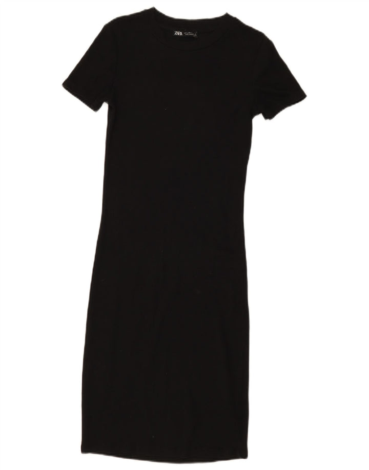 Vestito lungo da donna Zara UK 8 piccolo in cotone nero