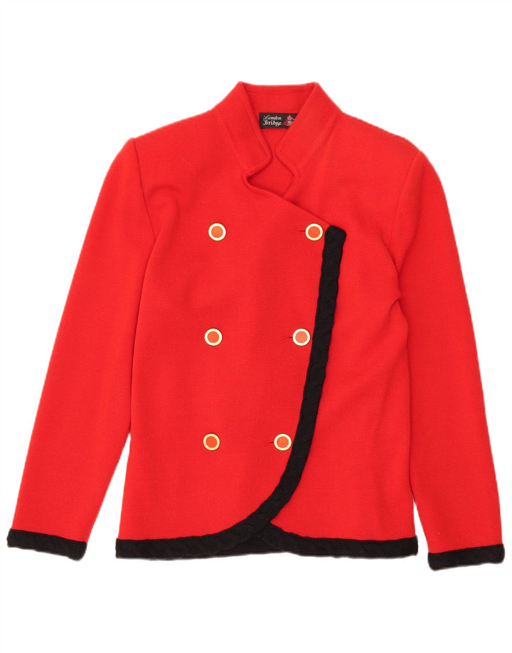 Giacca blazer doppiopetto vintage da donna IT 42 Colorblock rosso medio