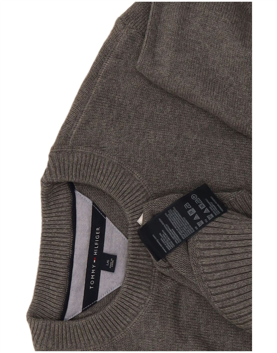 Maglione maglione girocollo da uomo Tommy Hilfiger grande cotone grigio