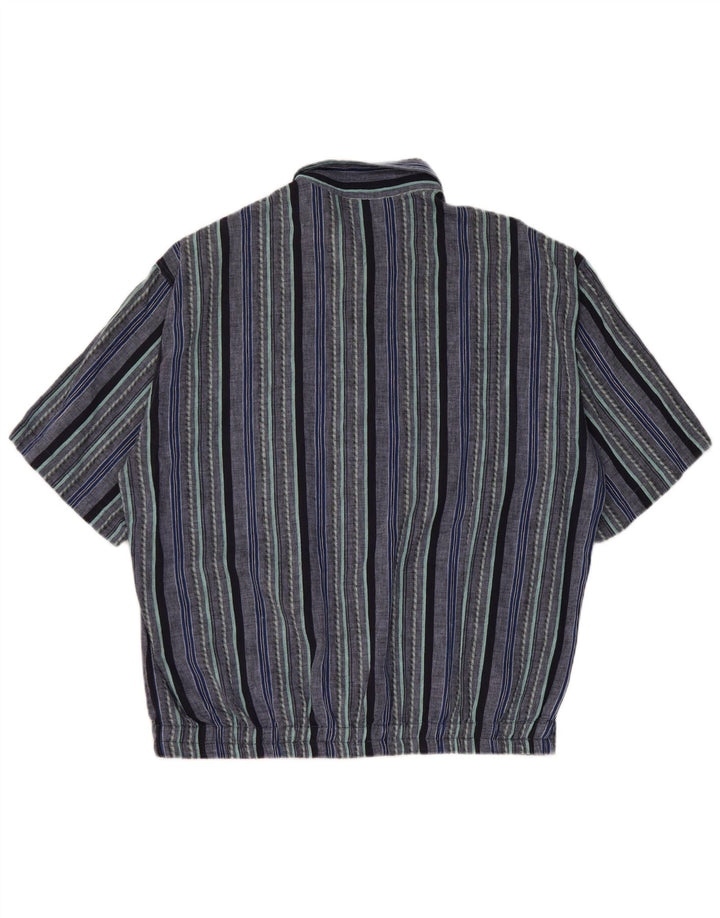 Camicia Aramis Uomo Manica Corta IT 50 Cotone Rigato Blu Medio