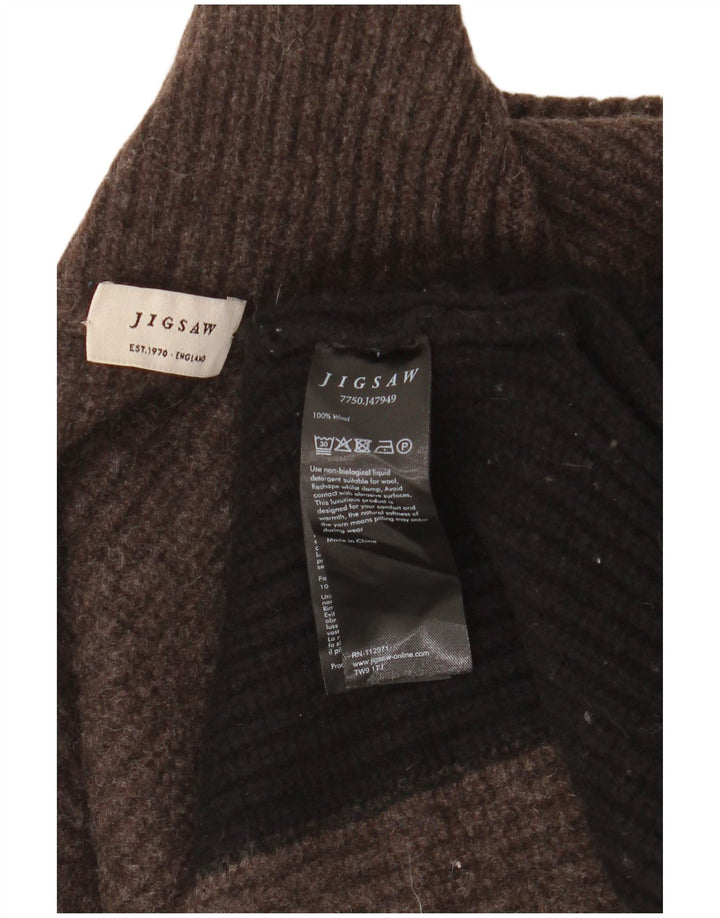 Maglione poncho da donna Jigsaw taglia unica in lana color block grigio