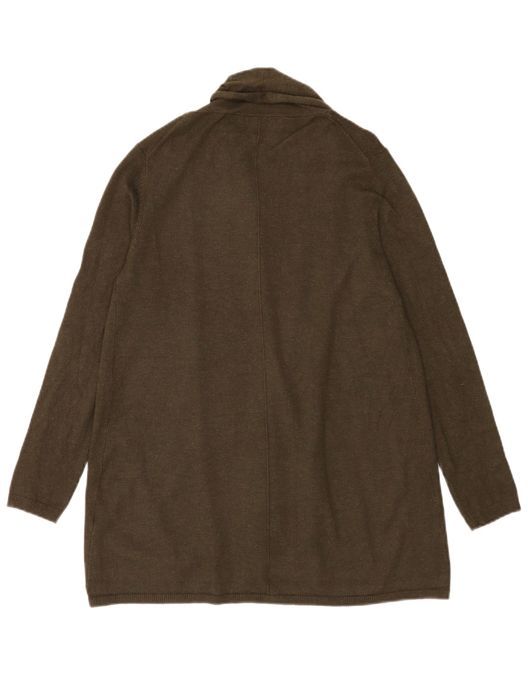 Maglione cardigan aperto da donna Zara UK 12 viscosa kaki media