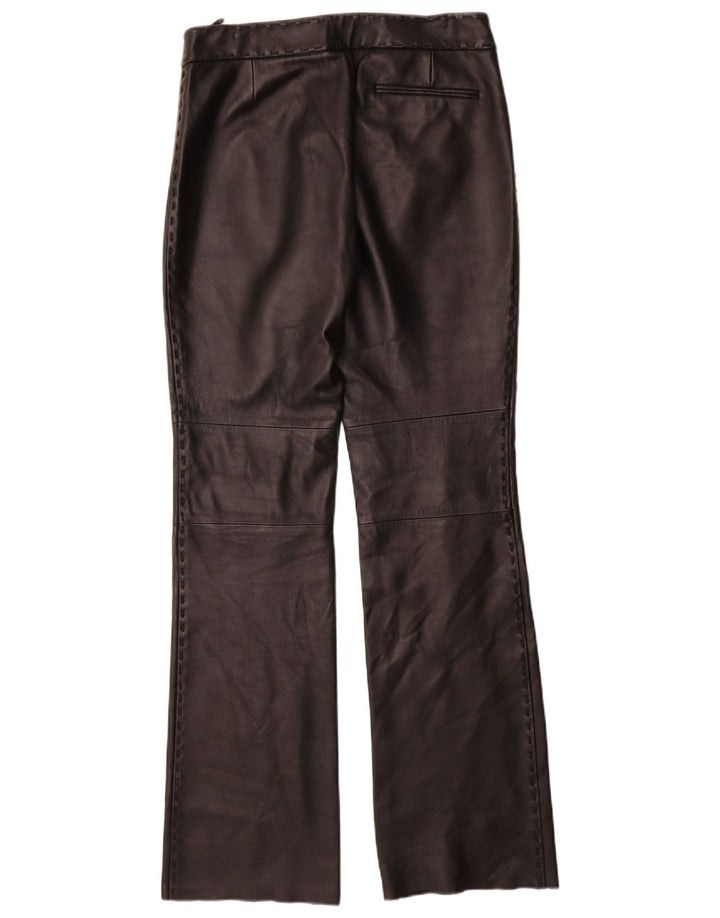 Pantaloni dritti in pelle da donna Mango IT 42 medi W30 L35 neri