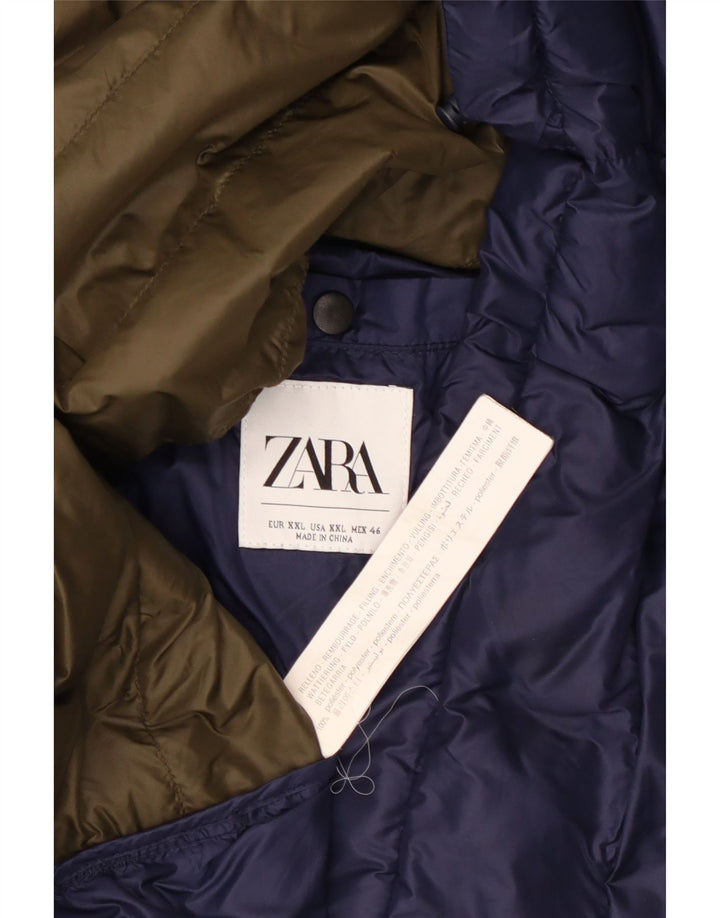 Giacca imbottita da uomo Zara UK 44 2XL Poliestere blu navy