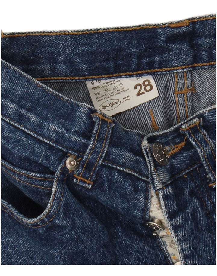 SPITFIRE Womens Tapered Jeans W28 L26 Blue Floral Cotton