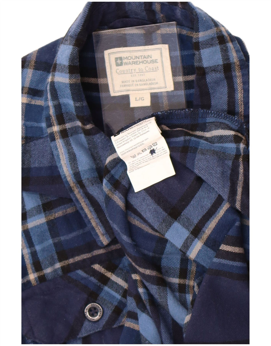 Camicia da uomo in flanella di Mountain Warehouse, cotone a quadri blu navy grande