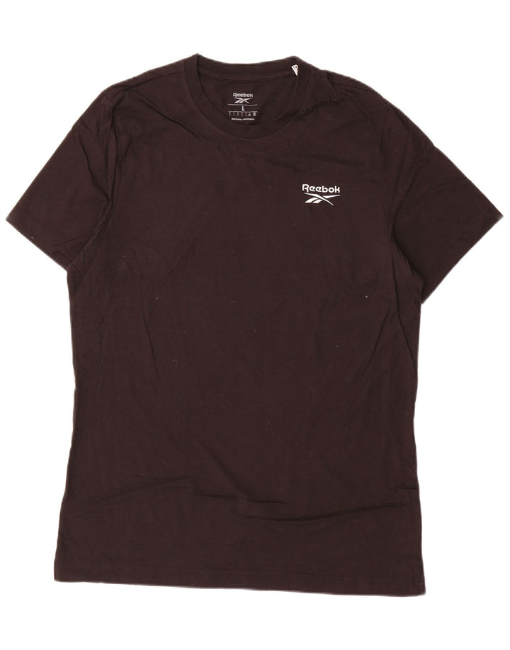 REEBOK T-shirt da uomo Top grande in cotone nero
