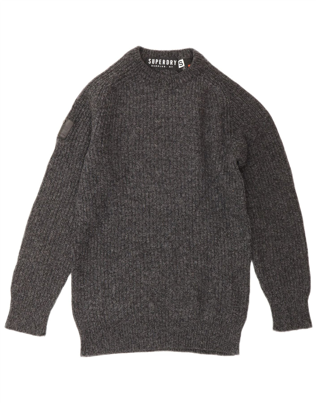 Maglione da donna girocollo Superdry in lana grigia piccola