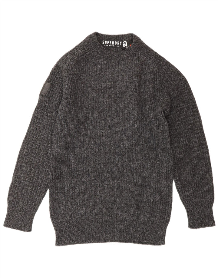 Maglione da donna girocollo Superdry in lana grigia piccola
