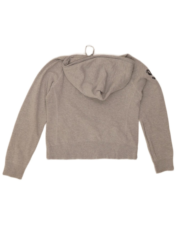 HURLEY Womens Crop Graphic Hoodie Jumper UK 14 Medium Grey