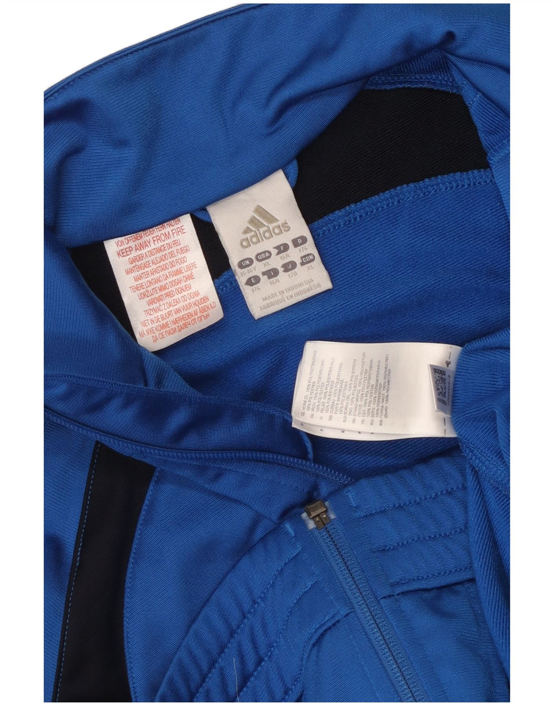 Giacca da tuta da ragazzo Adidas 15-16 anni in poliestere color block blu