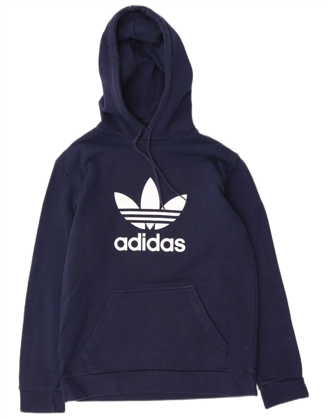 Felpa con cappuccio grafica da uomo Adidas media in cotone blu navy