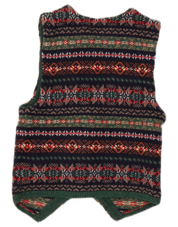 Gilet corto da donna Zara UK 8 piccolo in lana geometrica multicolore