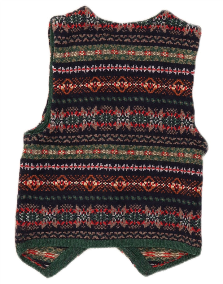 Gilet corto da donna Zara UK 8 piccolo in lana geometrica multicolore