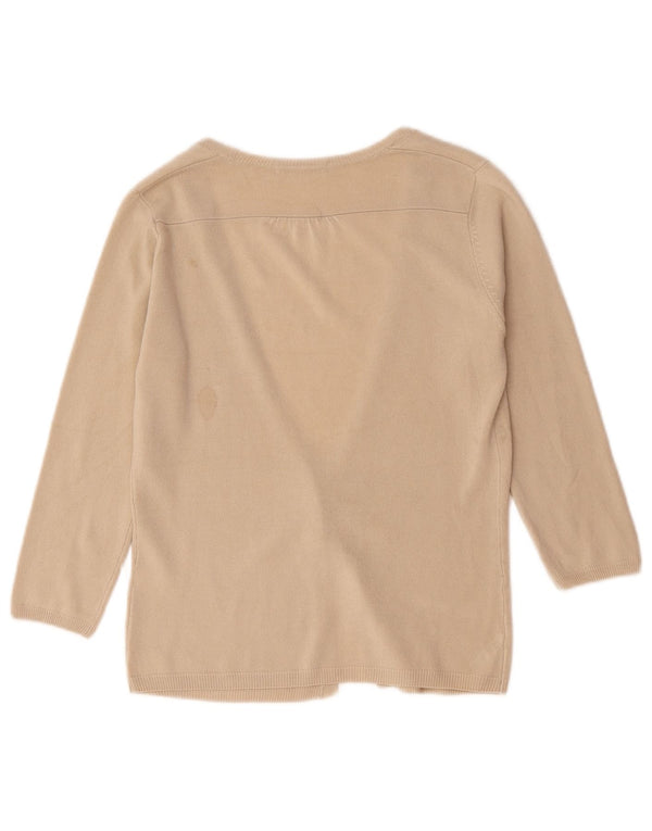 Maglione cardigan da donna Marks & Spencer UK 10 piccolo acrilico beige