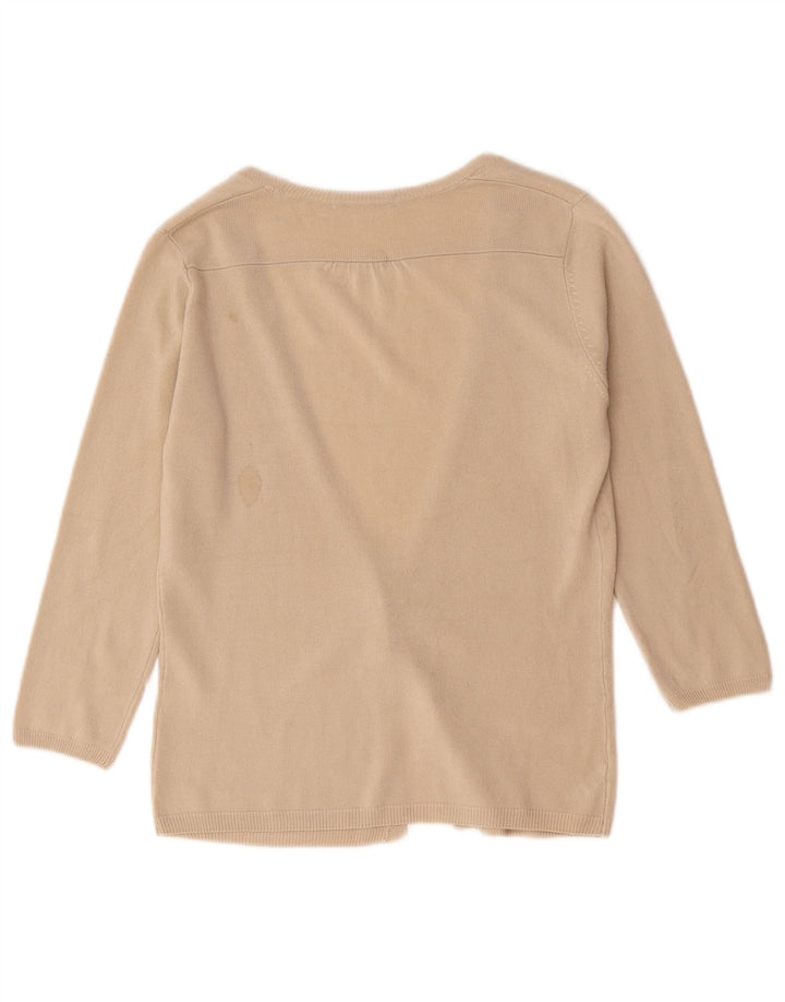 Maglione cardigan da donna Marks & Spencer UK 10 piccolo acrilico beige