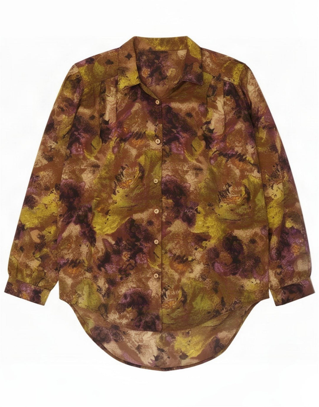 Camicia vintage da donna con motivo astratto UK 20 2XL Multicolor