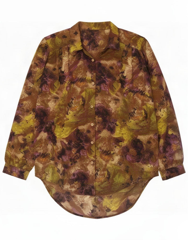 Camicia vintage da donna con motivo astratto UK 20 2XL Multicolor