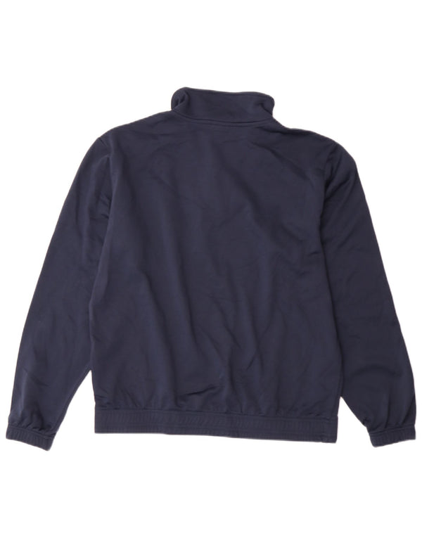 Maglietta Asics da ragazzo con zip e collo pullover, 13-14 anni, in poliestere blu navy