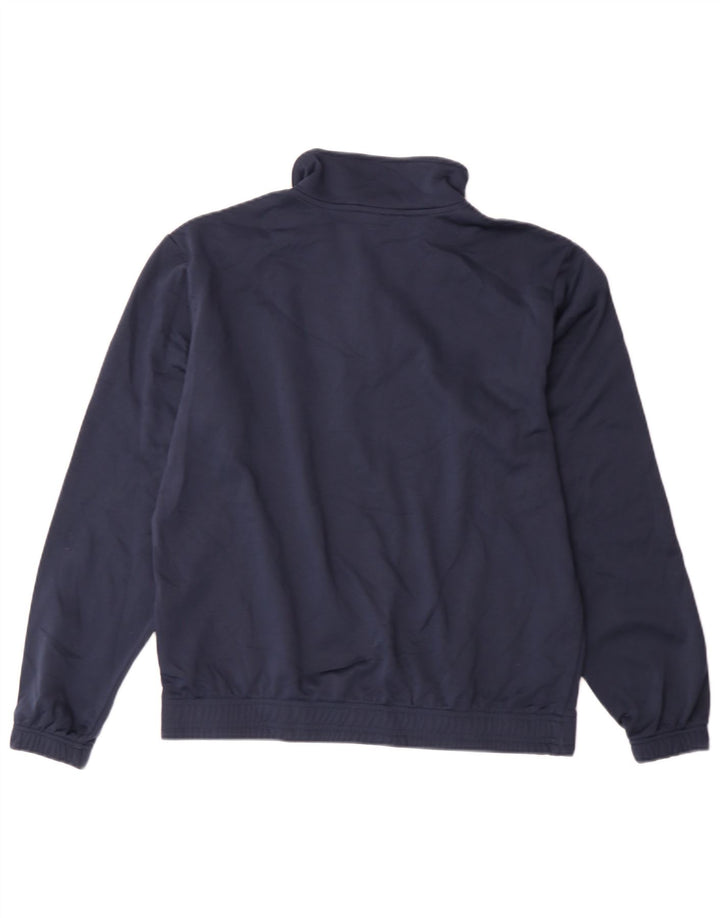 Maglietta Asics da ragazzo con zip e collo pullover, 13-14 anni, in poliestere blu navy