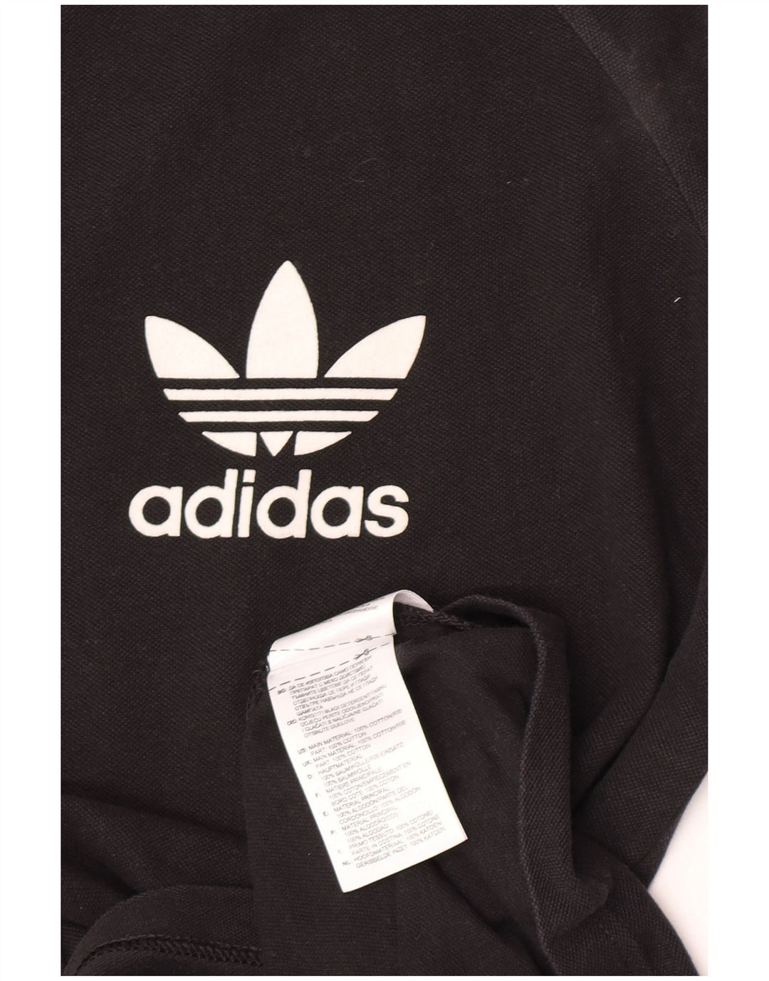 Adidas Maglietta grafica da uomo a maniche lunghe in cotone nero medio