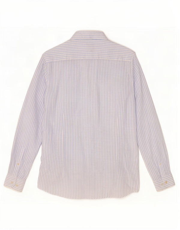 Camicia Uomo Massimo Dutti Grande Lino Gessato Blu