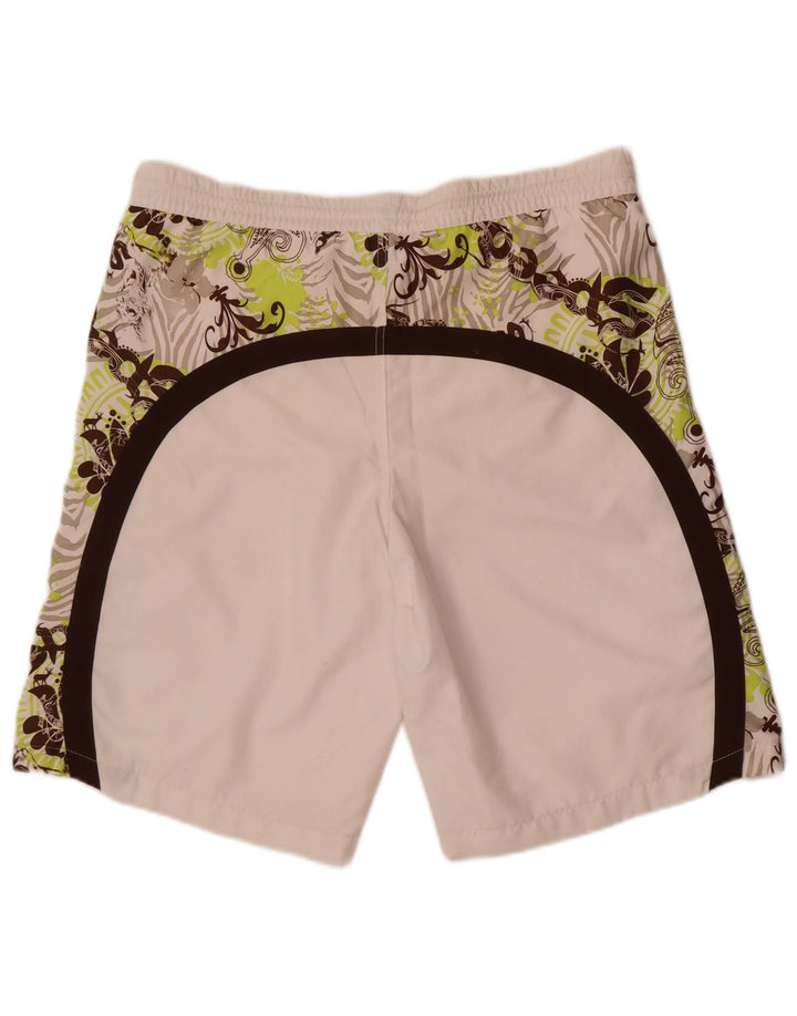 Pantaloncini da bagno grafici da uomo Speedo piccoli floreali bianchi