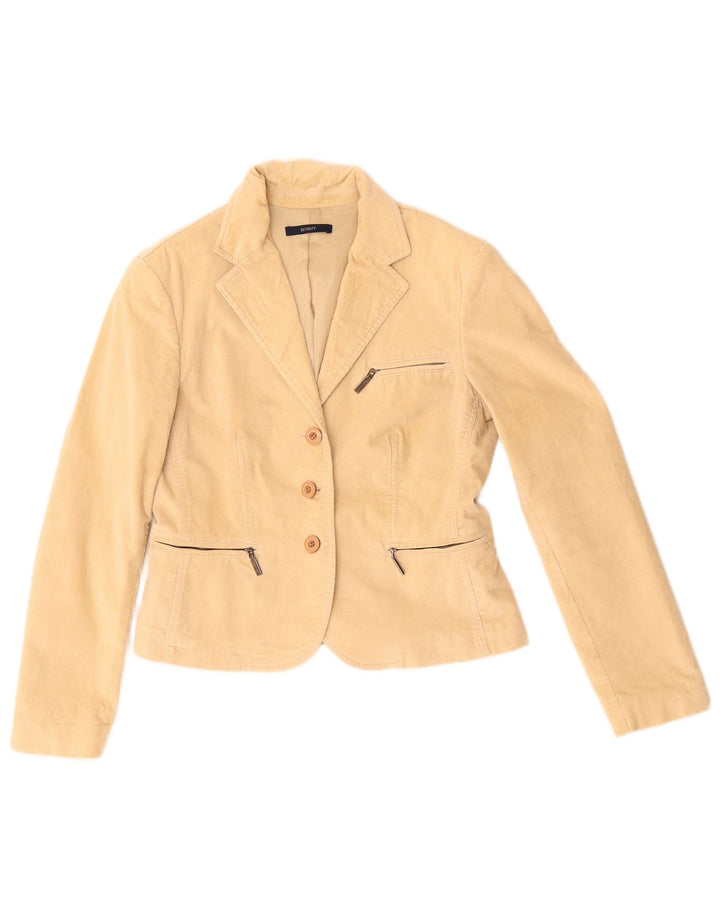 SEVENTY Womens Corduroy 3 Button Blazer Jacket IT 44 Medium Beige Cotton
