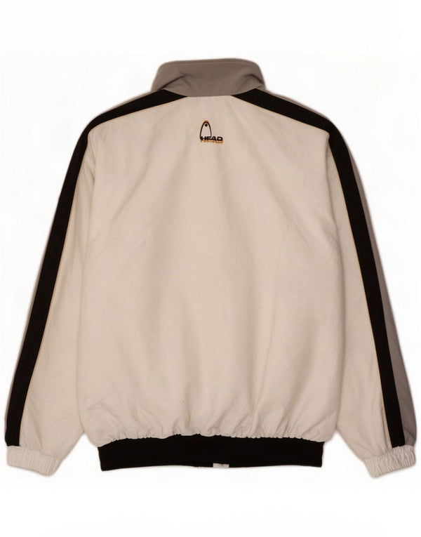 HEAD Mens Graphic Tracksuit Top Jacket Large White Colourblock Polyester