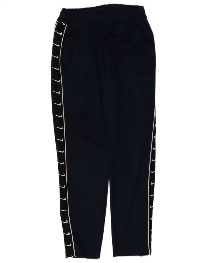 Pantaloni da tuta con grafica Nike da uomo, pantaloni da jogging, piccoli, in poliestere blu navy