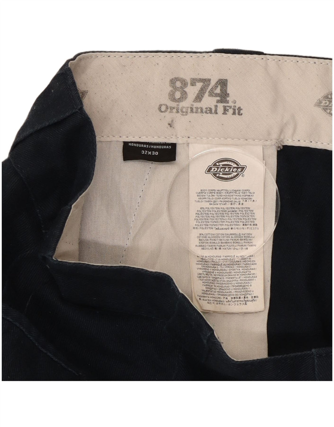 Dickies Pantaloni chino dritti da uomo 874 W32 L30 poliestere blu navy