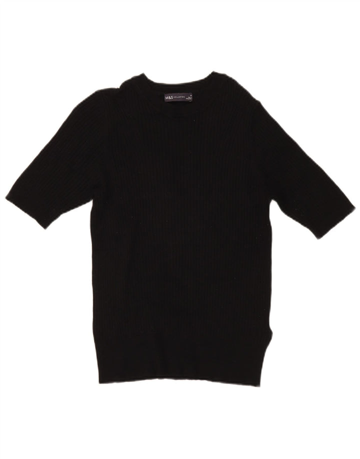 Maglione maglione con scollo a barca da donna Marks & Spencer UK 14 medio nero