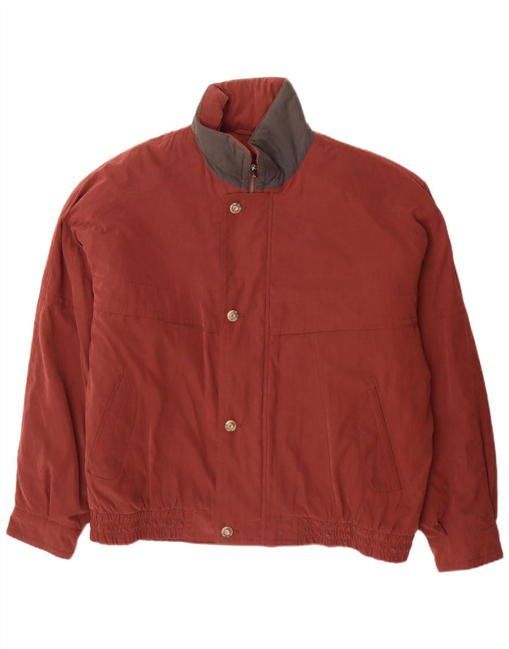 Giubbotto bomber vintage da uomo UK 46 3XL Poliestere color block bordeaux