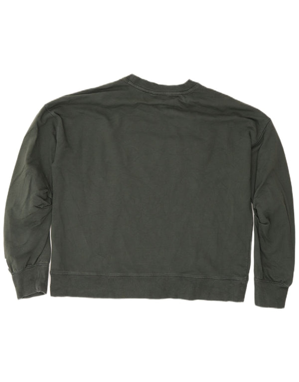 Felpa da donna Dkny con vestibilità comoda grafica, maglione UK 14, cotone verde medio